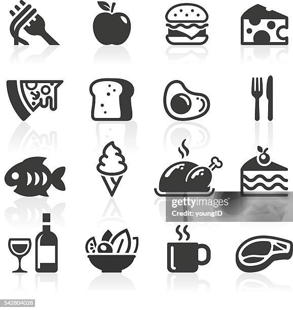ilustraciones, imágenes clip art, dibujos animados e iconos de stock de iconos de alimentos bebida - huevo-comida-básica