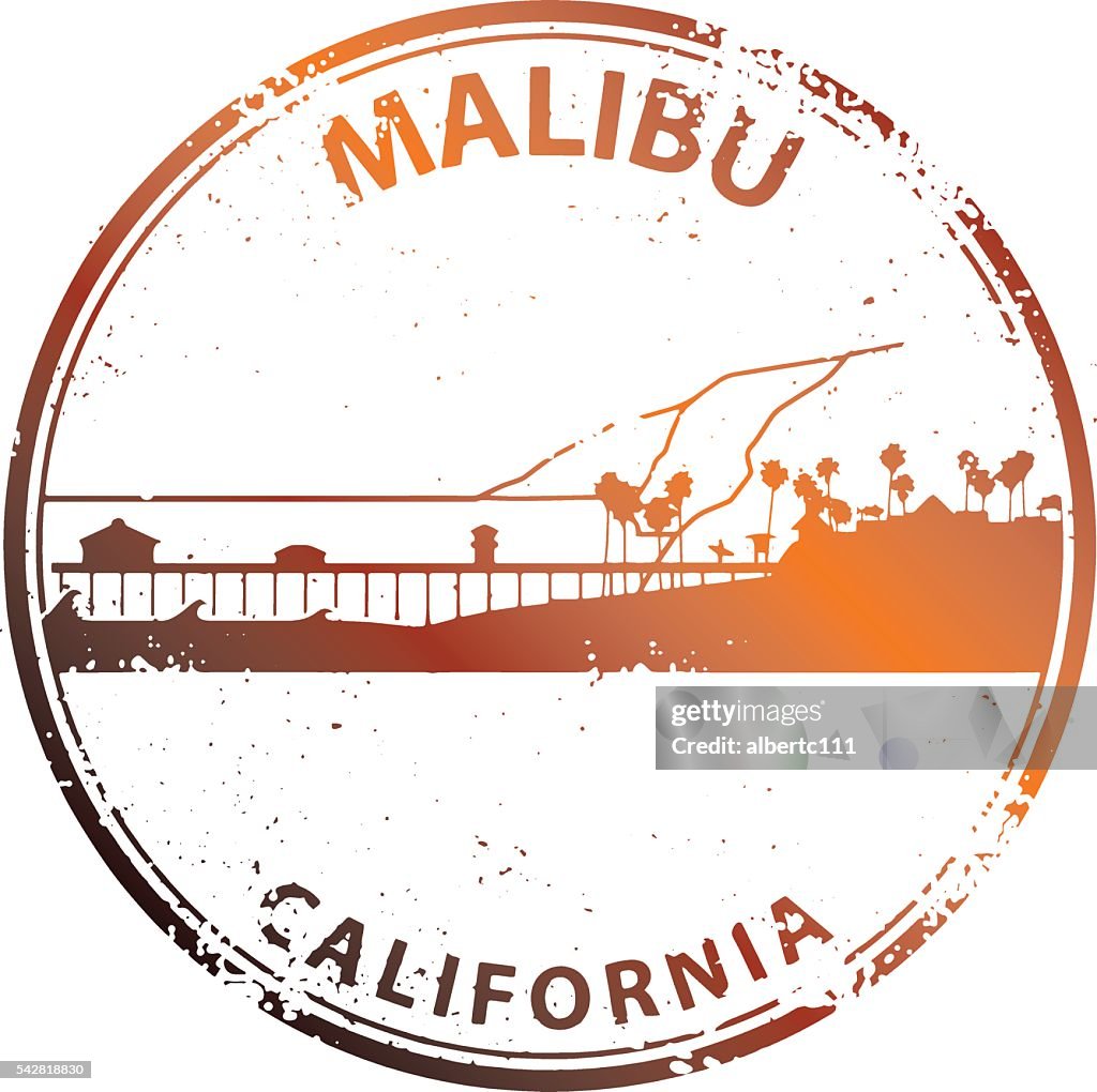 Malibu Cityscape Stamp