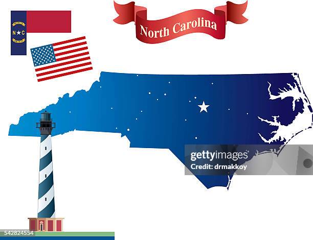 ilustraciones, imágenes clip art, dibujos animados e iconos de stock de carolina del norte - carolina del norte estado de los ee uu