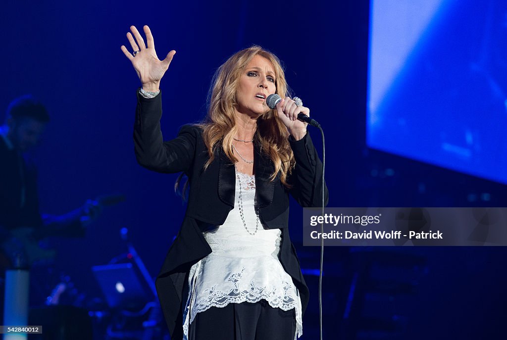 Celine Dion Performs At AccorHotels Arena Bercy In Paris