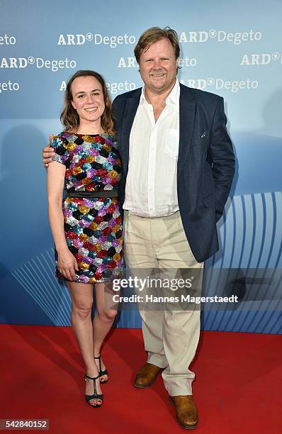 Theresa Hanich and Michael A. Grimm during the ARD Degeto Get Together during the Munich Film Festival 2016 at Kaisergarten on June 24, 2016 in...