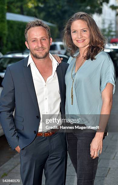 Maximilian Brueckner and Patricia Aulitzky the ARD Degeto Get Together during the Munich Film Festival 2016 at Kaisergarten on June 24, 2016 in...