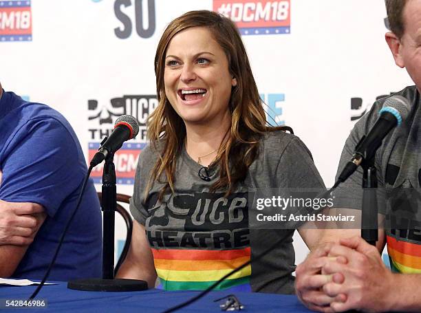 Actress and comedian Amy Poehler attends The Upright Citizens Brigade Theatre Presents: The 18th Annual Del Close Improv Comedy Marathon Press...