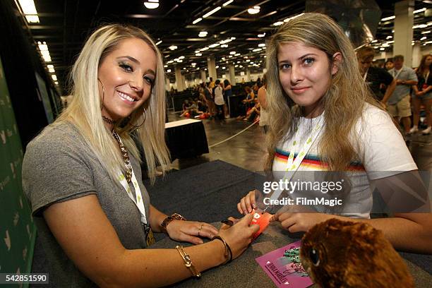 Youtuber Jenna Marbles attends VidCon at the Anaheim Convention Center on June 24, 2016 in Anaheim, California.