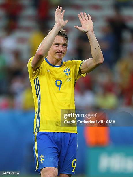 Kim Kallstrom of Sweden during the UEFA EURO 2016 Group E match between Sweden and Belgium at Allianz Riviera Stadium on June 22, 2016 in Nice,...