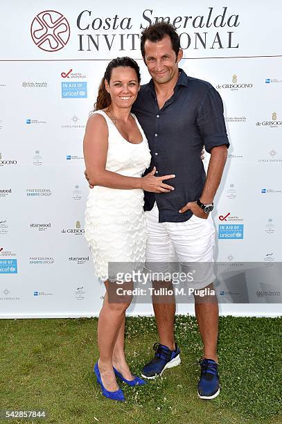 Hasan Salihamidzic and Esther Copado attend the Welcome Dinner prior to The Costa Smeralda Invitational golf tournament at Pevero Golf Club - Costa...