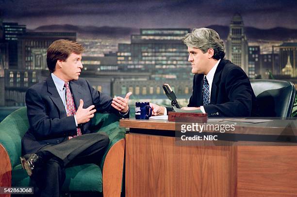 Episode 327 -- Pictured: Sportscaster Bob Costas during an interview with host Jay Leno on October 26, 1993 --