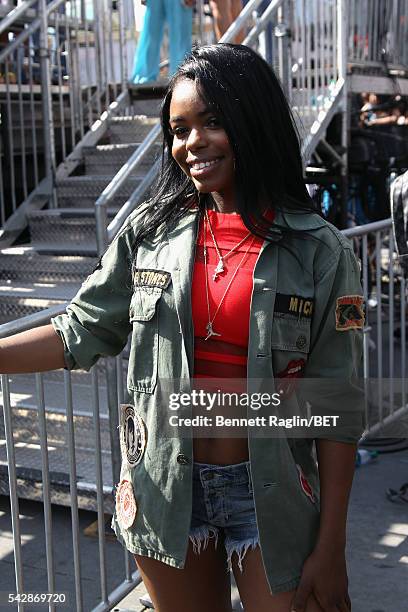 Recording artist Dreezy attends 106 & Park sponsored by Apple Music during the 2016 BET Experience at Microsoft Square on June 24, 2016 in Los...