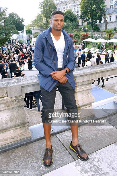 American football player Brice Butler attends the Berluti Menswear Spring/Summer 2017 show as part of Paris Fashion Week on June 24, 2016 in Paris,...