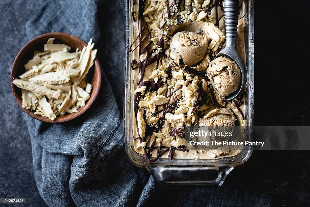 Coffee halva chocolate chip ice cream