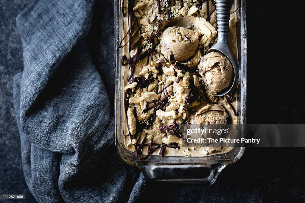 Coffee halva chocolate chip ice cream