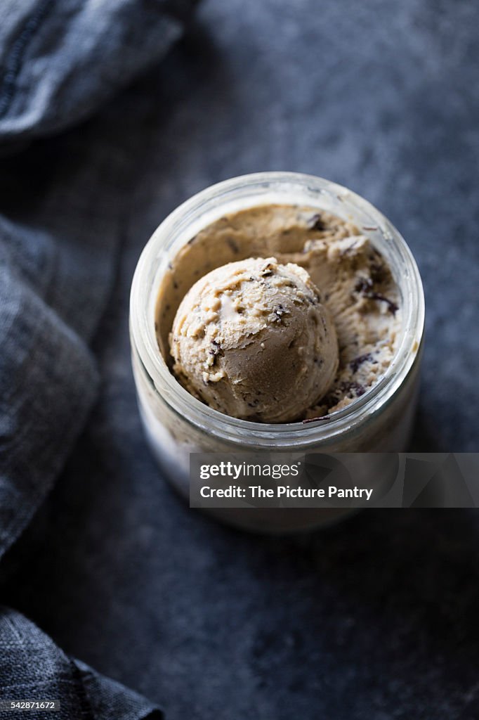 Coffee halva chocolate chip ice cream