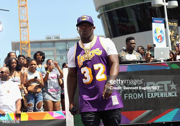 Recording artist O.T. Genasis performs onstage at 106 & Park sponsored by Apple Music during the 2016 BET Experience at Microsoft Square on June 24,...