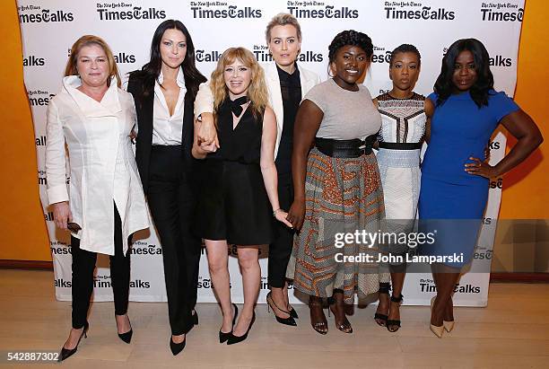 Kate Mulgrew, Laura Prepon, Natasha Lyonne, Taylor Schilling, Danielle Brooks, Samira Wiley and Uzo Aduba attend TimesTalks presents: "Orange Is the...