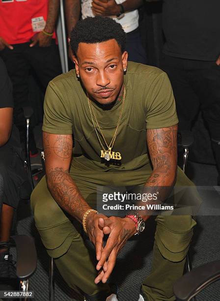 Rapper Trouble backstage at Birthday Bash ATL The Heavyweights of HIP HOP Live in Concert at Philips Arena on June 18, 2016 in Atlanta, Georgia.