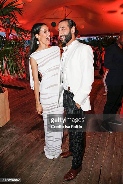 Model Rebecca Mir and her husband dancer Massimo Sinato attend the Raffaello Summer Day 2016 to celebrate the 26th anniversary of Raffaello on June...