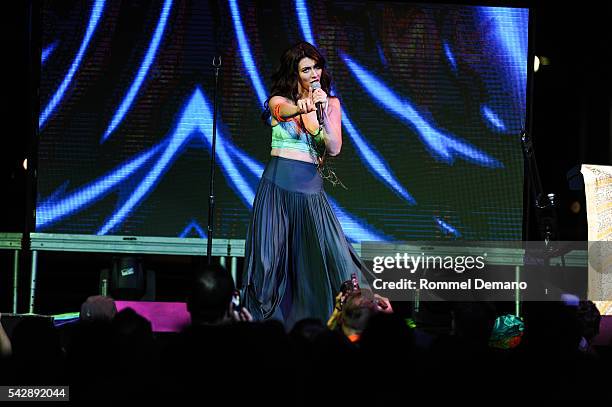 Karmin performs at New York City Pride 2016 - The Ral at Pier 26 on June 24, 2016 in New York City.