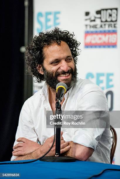 Comedian Jason Mantzoukas attends the 18th Annual Del Close Improv Comedy Marathon Press Conference at Upright Citizens Brigade Theatre on June 24,...