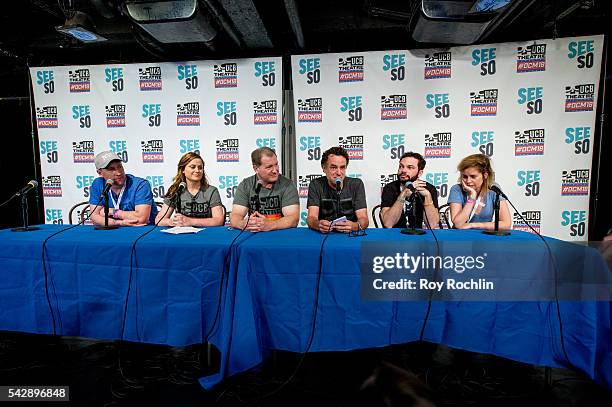 Upright Citizens Brigade founders and comedians Matt Walsh, Amy Poehler, Ian Roberts, Matt Besser, director Todd Bieber and producer Julie Gomez...