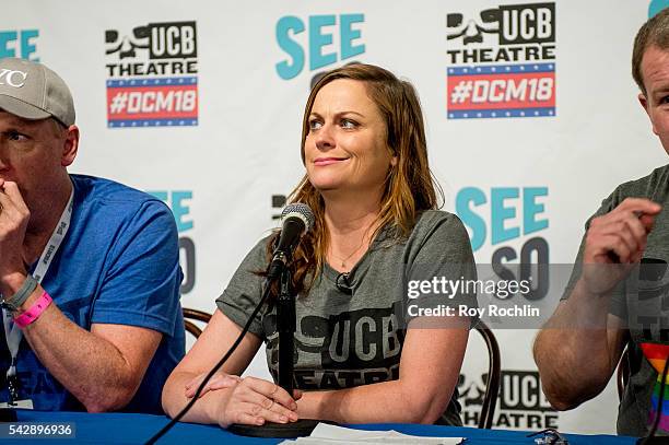 Comedian Amy Poehler attends the 18th Annual Del Close Improv Comedy Marathon Press Conference at Upright Citizens Brigade Theatre on June 24, 2016...