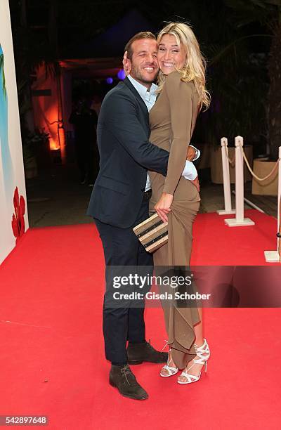 Rafael van der Vaart and his girlfriend Estavana Polman during the Raffaello Summer Day 2016 to celebrate the 26th anniversary of Raffaello on June...