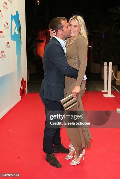 Rafael van der Vaart and his girlfriend Estavana Polman during the Raffaello Summer Day 2016 to celebrate the 26th anniversary of Raffaello on June...