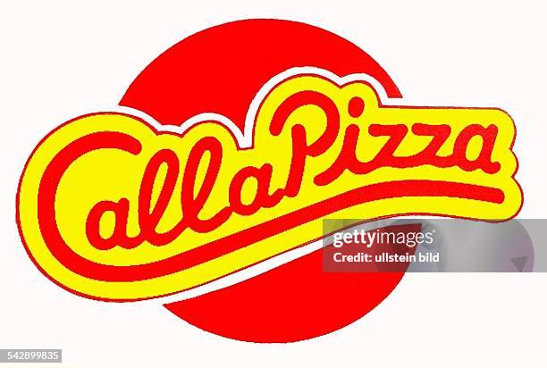 Das Logo des Lieferservice für italienisches Essen Pizza Calla Pizza. .