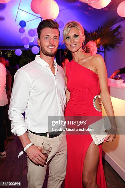 Katja Kuehne and her boyfriend soccer player Quirin Moll during the Raffaello Summer Day 2016 to celebrate the 26th anniversary of Raffaello on June...