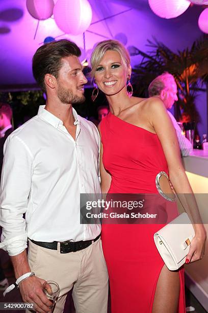 Katja Kuehne and her boyfriend soccer player Quirin Moll during the Raffaello Summer Day 2016 to celebrate the 26th anniversary of Raffaello on June...