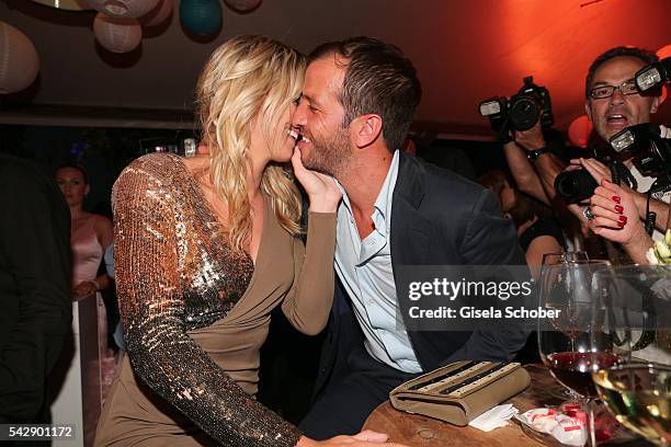 Rafael van der Vaart and his girlfriend Estavana Polman during the Raffaello Summer Day 2016 to celebrate the 26th anniversary of Raffaello on June...