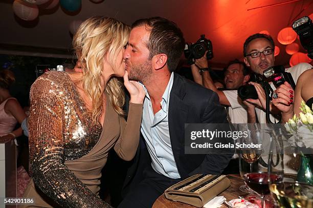 Rafael van der Vaart and his girlfriend Estavana Polman during the Raffaello Summer Day 2016 to celebrate the 26th anniversary of Raffaello on June...