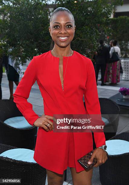 Television personality Mischele Turner attends the ABFF Winners Reception and VIP Celebration in honor of the winning filmmakers and artists from the...