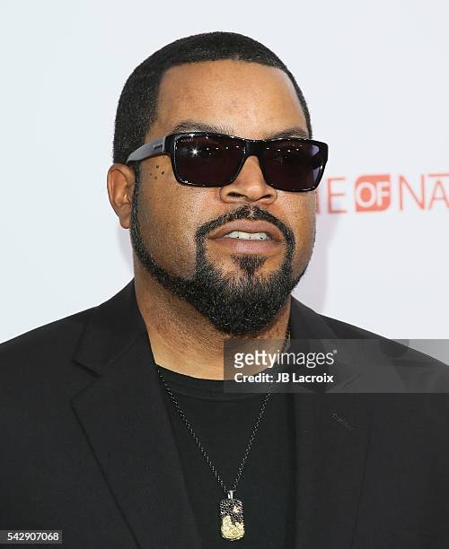 Ice Cube arrives at the premiere of New Line Cinema's 'Barbershop: The Next Cut' at TCL Chinese Theatre on April 6, 2016 in Hollywood, California.