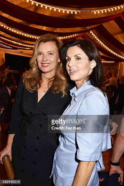 Valerie Trierweiler and Caroline Barclay attend La Fete des Tuileries on June 24, 2016 in Paris, France.