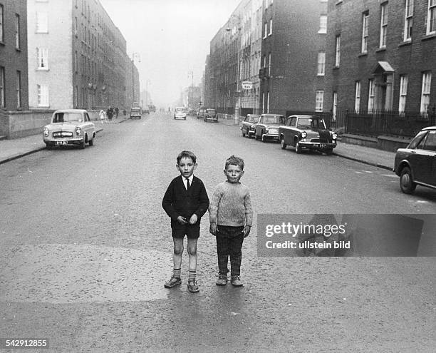 Ireland, population: two boys on a street of Dublin, 1967