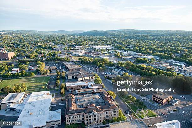 syracuse - downtown - aerial - v syracuse imagens e fotografias de stock