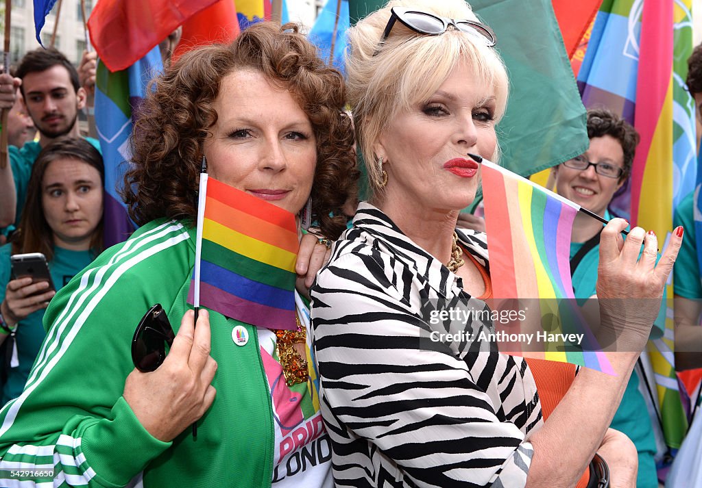 Stars Of "Absolutely Fabulous: The Movie" Attend Pride