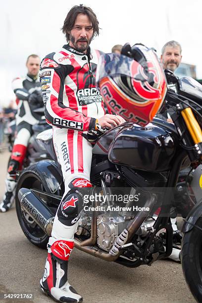 Actor Keanu Reeves takes part at the Goodwood Festival of Speed at Goodwood on June 25, 2016 in Chichester, England.