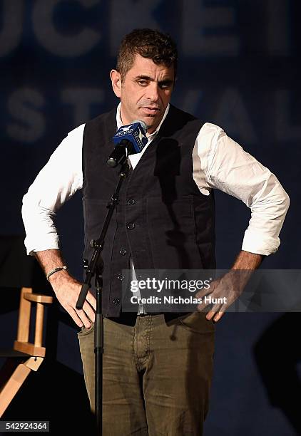 Filmmaker Eugene Jarecki speaks onstage during Late Night Storytelling at the 2016 Nantucket Film Festival Day 3 on June 24, 2016 in Nantucket,...