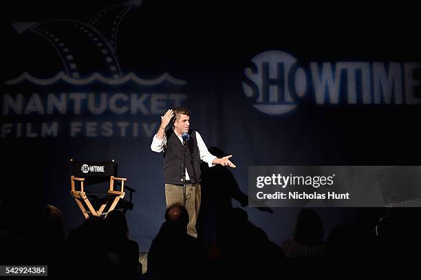 Filmmaker Eugene Jarecki speaks onstage during Late Night Storytelling at the 2016 Nantucket Film Festival Day 3 on June 24, 2016 in Nantucket,...