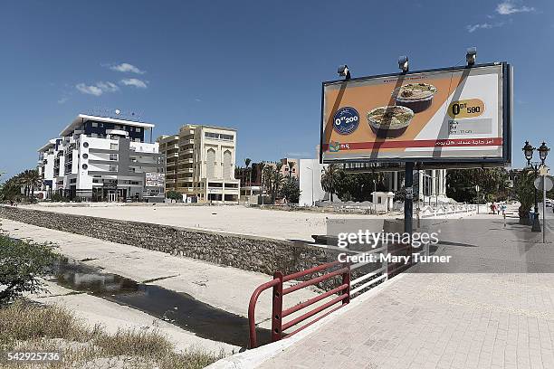 Empty land and hotels are a feature in the tourist zone in the once popular resort of Sousse in the North of Tunisia where the country's tourism...