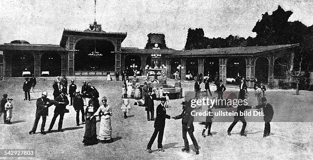 Rollschuhbahn "Central-Skating-Rink" in der Bernburger Strasse 22a, Berlin, späterer Standort der Berliner Philharmonie- vor 1882