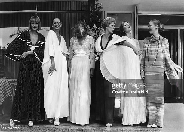 Evening gowns by Detlev Albers, Werner Machnik and Uli Richter presented in Berlin . 1975