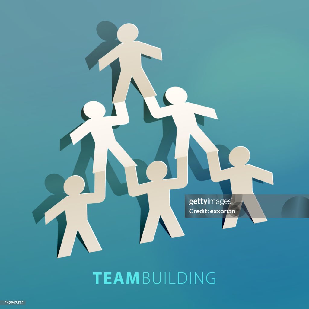 Team Building Concept Paper Cut High-Res Vector Graphic - Getty Images