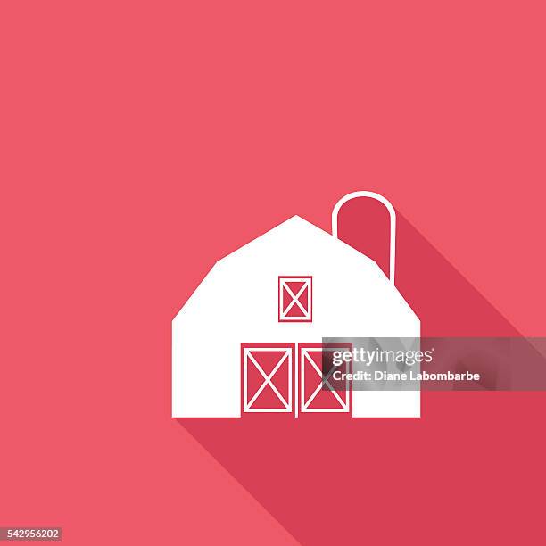 flat color ui long shadow website architecture icon - rural connectivity stock illustrations