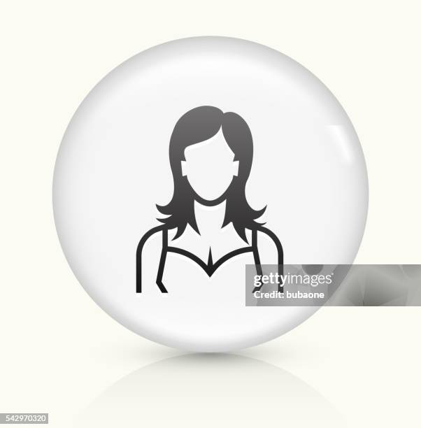 female face icon on white round vector button - reflective vest stock illustrations