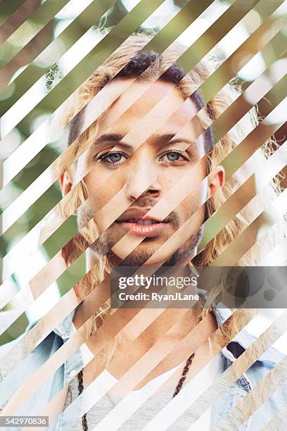 blended face of men and woman - mosaik bildbanksfoton och bilder