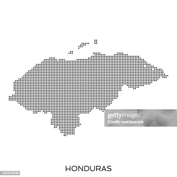 honduras dot halftone pattern map - honduras map stock illustrations