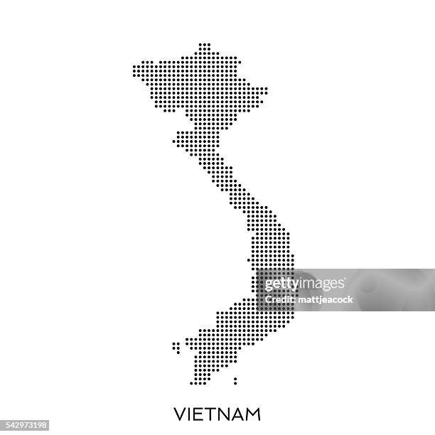 vietnam dot halftone pattern map - vietnam map stock illustrations