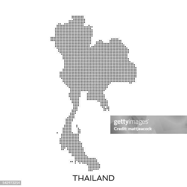 ilustraciones, imágenes clip art, dibujos animados e iconos de stock de punto mapa de patrón de semitono tailandia - tailandia